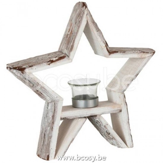 Jline Fotosforo Estrella Madera Marron Blanco