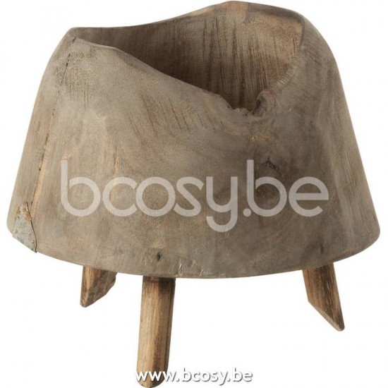 J Line Jline Flowerpot 3 Legs Wood Natural Flowerpot 3 Legs Wood Natural