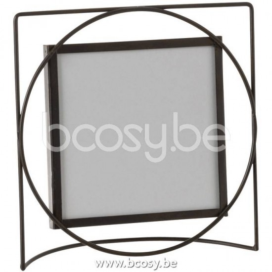 Jline Photo Frame Square Metal Glass Dark Brown