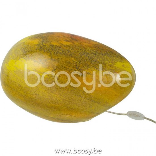 J Line Jline Jolipa 20680 Lamp Dany Strepen Ovaal Glas Geel