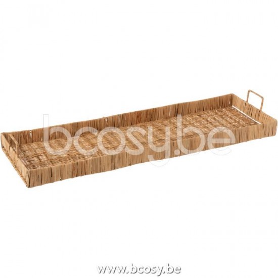 J Line Jline Vassoio Lungo Rettangolare Rattan Naturale Bandeja Largo Rectangular Rattan Natural