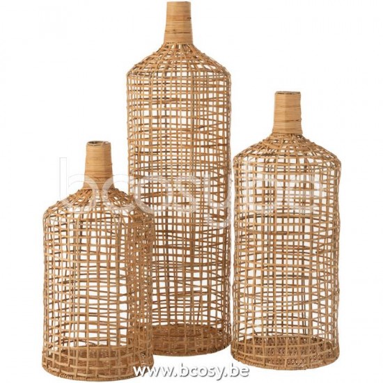 Jline Set De 3 Jarron Decorativo Bambu Natural