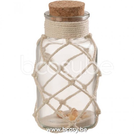 J Line Jline Decorazione Vaso Sabbia Conchiglia Vetro Trasparente Small Decoracion Jarron Arena Conchas Cristal Transparente Small