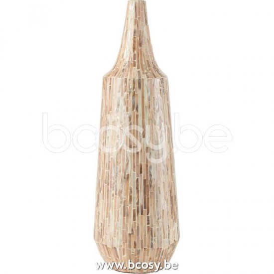 Jline Vase Nuye Bottle Shells Paper Beige