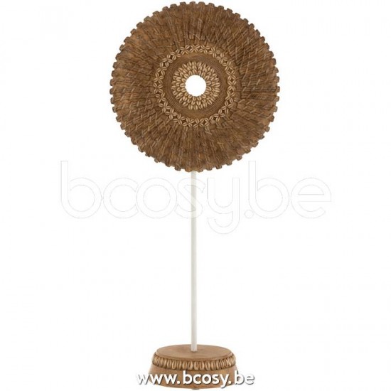 Jline Circulo De Pie Poli Blanco Marron Large