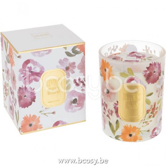 J Line Jline Candela Profumata Happiness Bianco Large 70O Vela Aromatica Happiness Blooms Blanco Large 70U