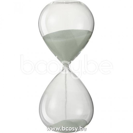 J Line Jline Clessidra Decorativa Vetro Sabbia Bianco Medium Reloj De Arena Decorativo Cristal Arena Blanco Medium