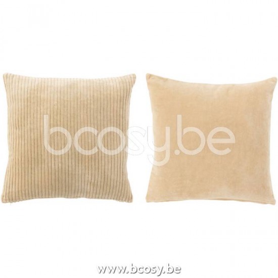 Jline Cojin Velvet Cuadrado Algodon Beis Surtido De 2
