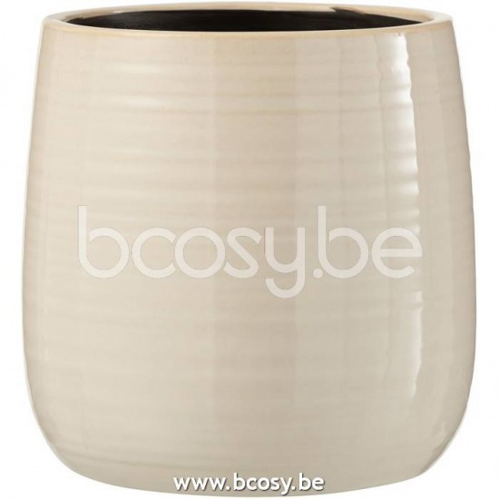 J Line Jline Jolipa 22733 Bloempot Effen Keramiek Wit Large