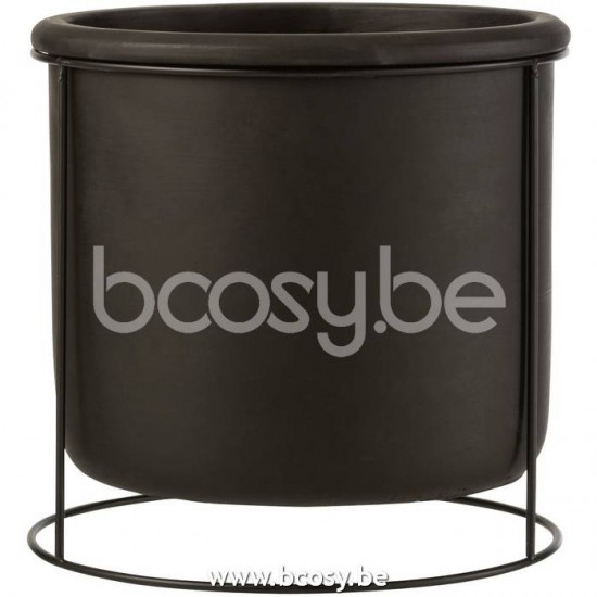 J Line Jline Jolipa 22781 Bloempot Hangend Cement Zwart Large