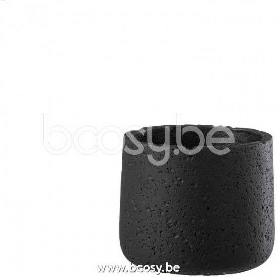 J Line Portavasi Potine Cemento Nero Small Maceta Potina Cemento Negro Small.