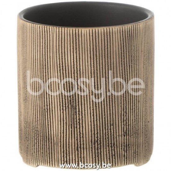 J Line Jline Portavasi Maria Rotondo Ceramica Marrone Small Maceta Maria Redondo Ceramica Marron Small