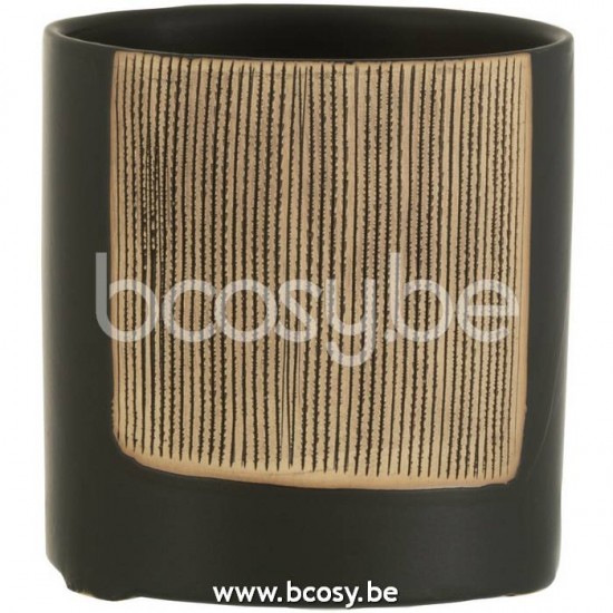 J Line Jline Portavasi Maria Rotondo Ceramica Nero Small Maceta Maria Redondo Ceramica Negro Small