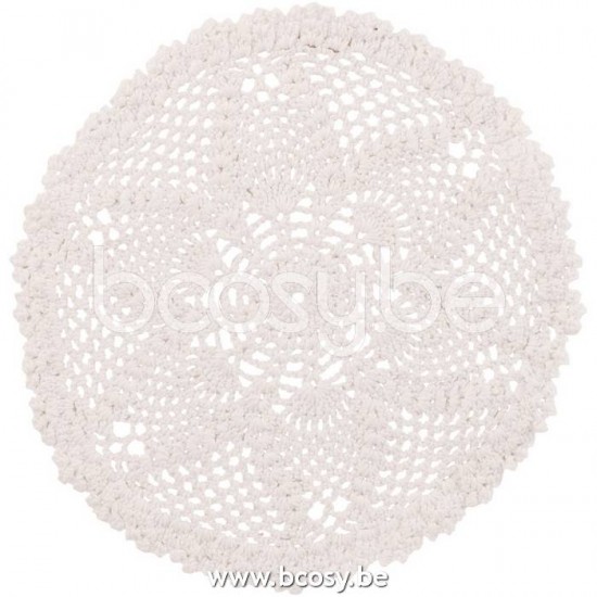 J Line Jline Tovaglietta Mia Merletto Cotone Bianco Tapete Mia Encaje Algodon Blanco