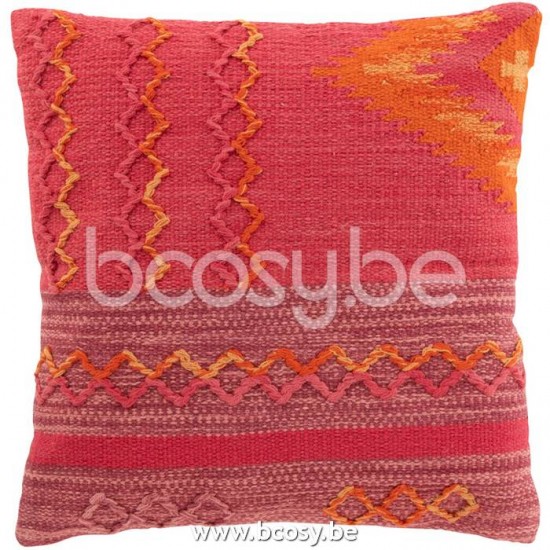 coussins Jolipa J Line Jline Coussin Joyeux Etnhic Tresse Carre Cotton Rose Violet