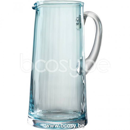 J Line Jline Caraffa Righe Vetro Blu Jarra Lineas Cristal Azul