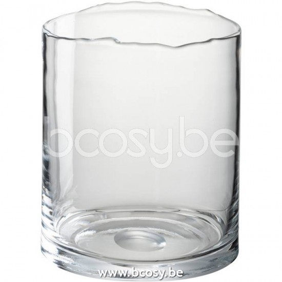 J Line Jline Portacandele Bordo Irregolare Vetro Trasparente Basso Fotosforo Irregular Borde Cristal Transparente Bajo