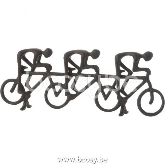 J Line Jline Personaggio Trio Cicliste Alluminio Nero Figura Ciclista Aluminio Negro