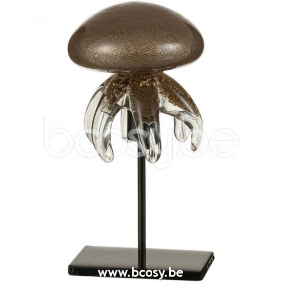 J Line Jline Medusa Piede Vetro Marrone Small Medusa De Pie Cristal Marron Small