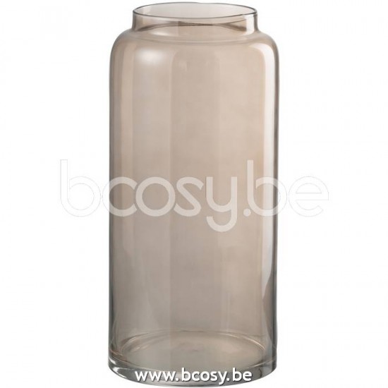 J Line Jline Vaso Dritto Lungo Vetro Ambra Small Jarron Recto Largo Cristal Amber Small