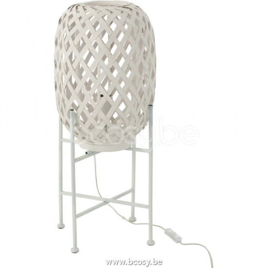 J Line 25699 Standing Lamp Bamboo White L27xB27xH37 cm Vloerlampen Stalampen Staande Lampen Staanlampen