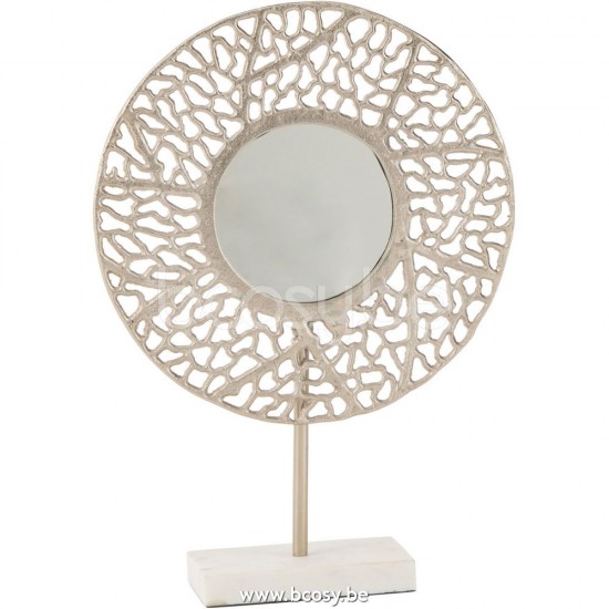 J Line Jline Coral Mirror Marble Base Metal Champagne make up mirrors