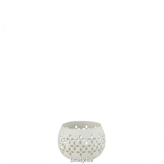 J Line Tealight Holder Perforated Iron White tea lights holders.