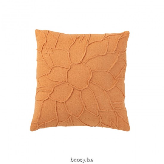 J Line coussins Jolipa Coussin Fleur Textile Corail.