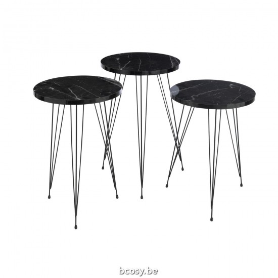 J Line Set Of 3 Sidetables Pb Metal Black nested side tables sidetables.