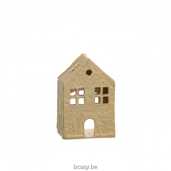 J Line Tealight Holder House Aluminium Gold tea lights holders.