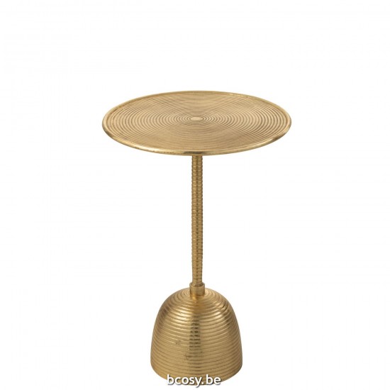 J Line Bijzettafel Lera Aluminium Goud salontafels bijzettafels koffietafels JO36318.