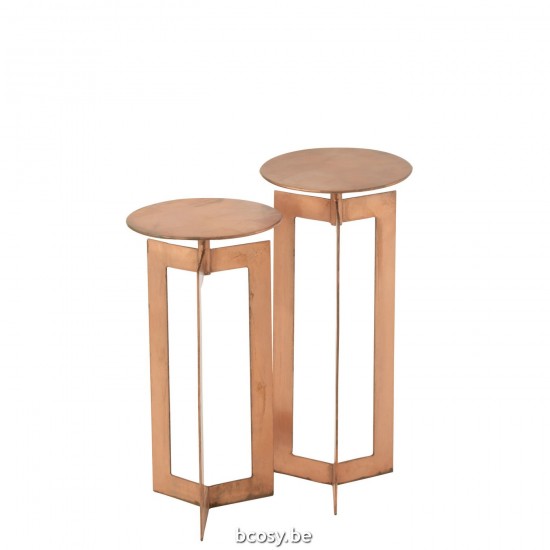 J Line Set Of 2 Side Tables Zino High Iron Copper nested side tables sidetables.