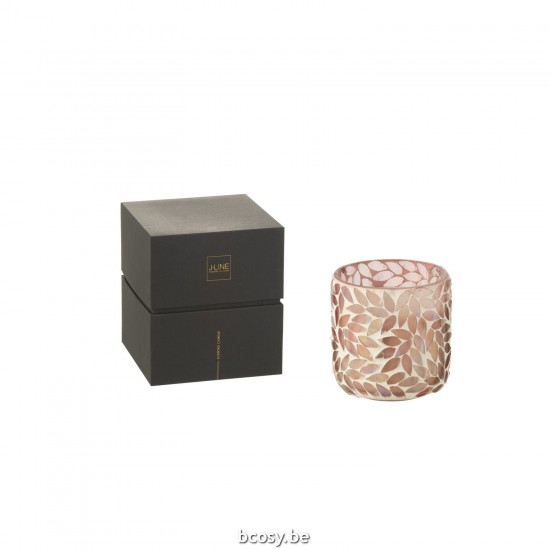 J Line Geurkaars Tender Rose Wax Roze Small 50U geurkaarsen JO40289.