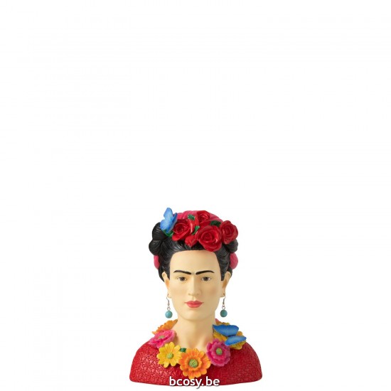 J Line Buste Frida Kahlo Polyresine Small buste bustes Borstbeelden JO40545.