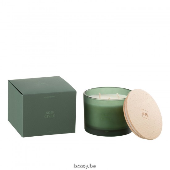 J Line Scented Candle Accords Essentiels Bois Givré 28H scented candles.