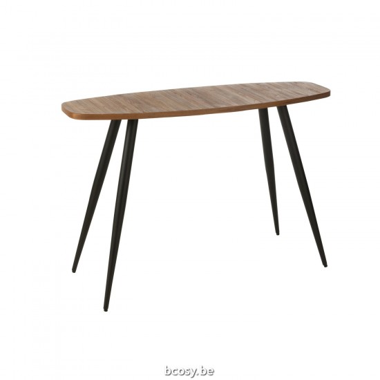 J Line Console Ovale Teak Riciclato Naturale Consolas Ovaladas Teca Reciclada Natural.