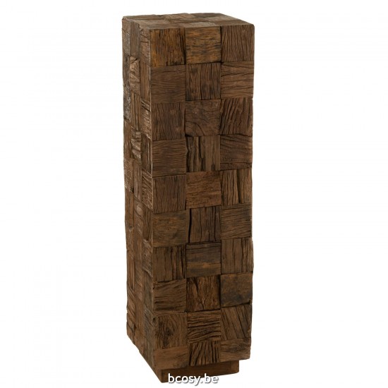 J Line Pillar Wood Natural Large pedestals.