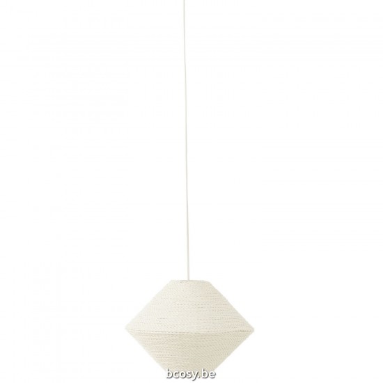 J Line Hanglamp Ufo Raffia Wit Small hang pendellampen licht JO41942.