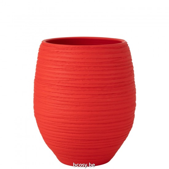 J Line Flowerpot Fiesta Ceramic Red Large flowerpots.