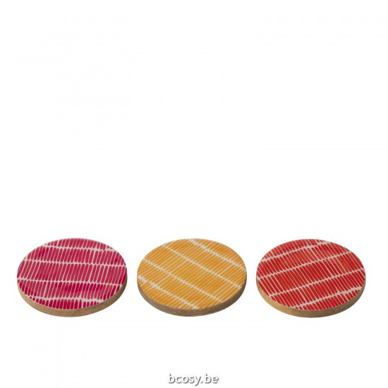 J Line Set Van 4 Onderzetter Mango Hout Mix bestekken JO43978.