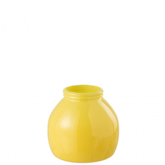 J Line Vase Glass Yellow Small Vase Glass Yellow Small.