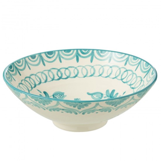 Jline Lebrillo Bowl Granada Ceramic White Aqua.