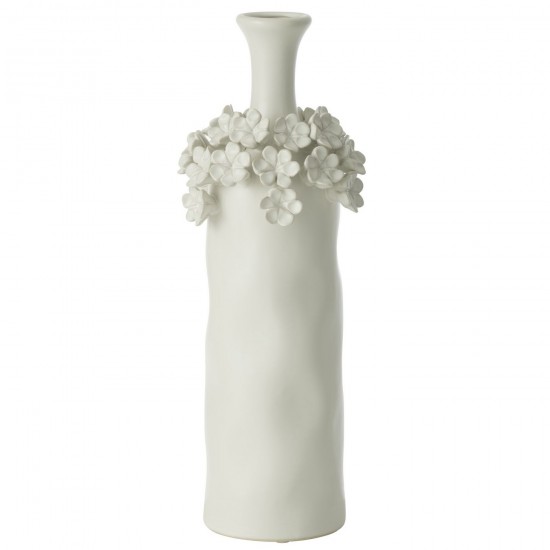 Jline Florero Ceramica Blanca Yuca Grande.