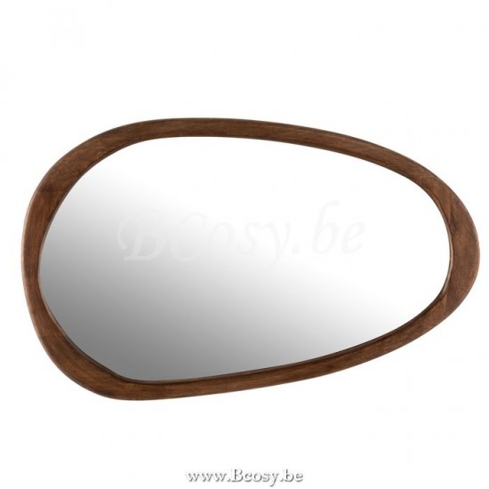 Jline Espejo Irregular Madera De Mango Marron Oscuro Large