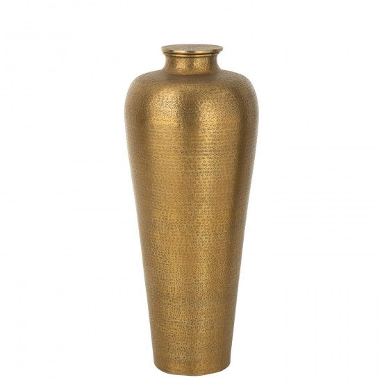 Jline Jarrón Floor Vase Cilindro Aluminio Dorado.