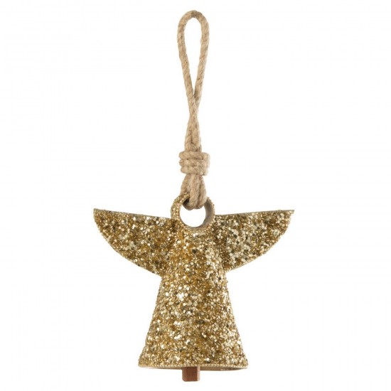 J Line Pendente Campana Angelo Ferro Perle Oro Lámpara Colgante Ángel De La Campana Plancha Cuentas Dorado.