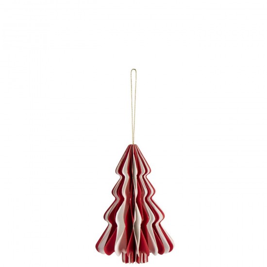 J Line Pendente Albero Pieghevole Carta Bianco Rosso Natale Large Lámpara Colgante Árbol Plegable Papel Blanco Rojo Navidad La.