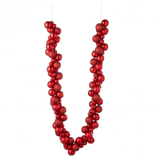 J Line Ghirlanda Pallina Di Natale Plastica Rosso Natale Guirnalda Adornos Navideños Plástico Rojo Navidad.