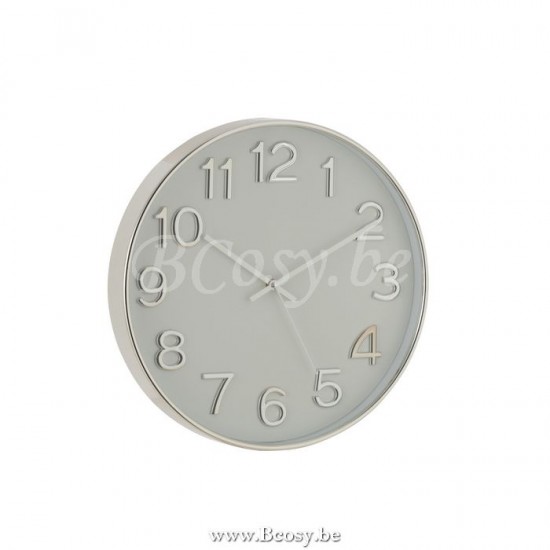 pendules horloges Jolipa Jline Horloge Chiffres Arabes Plastique Argent