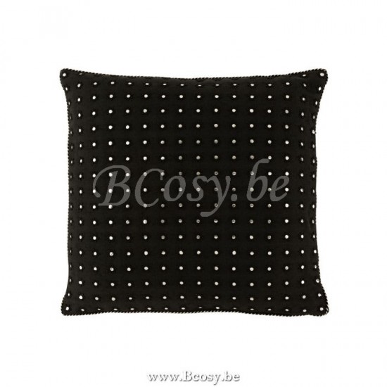 Jline Almohadon Espejo Redondo Algodon Negro Plata